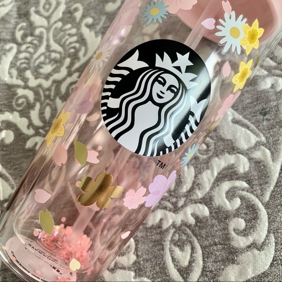 🤩 Starbucks Glitter Glass Sakura Blossom Tumbler - Picture 5 of 7